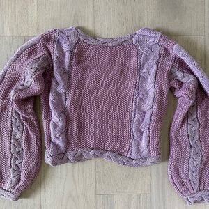 Cropped Knit Sweater by For Love & Lemons